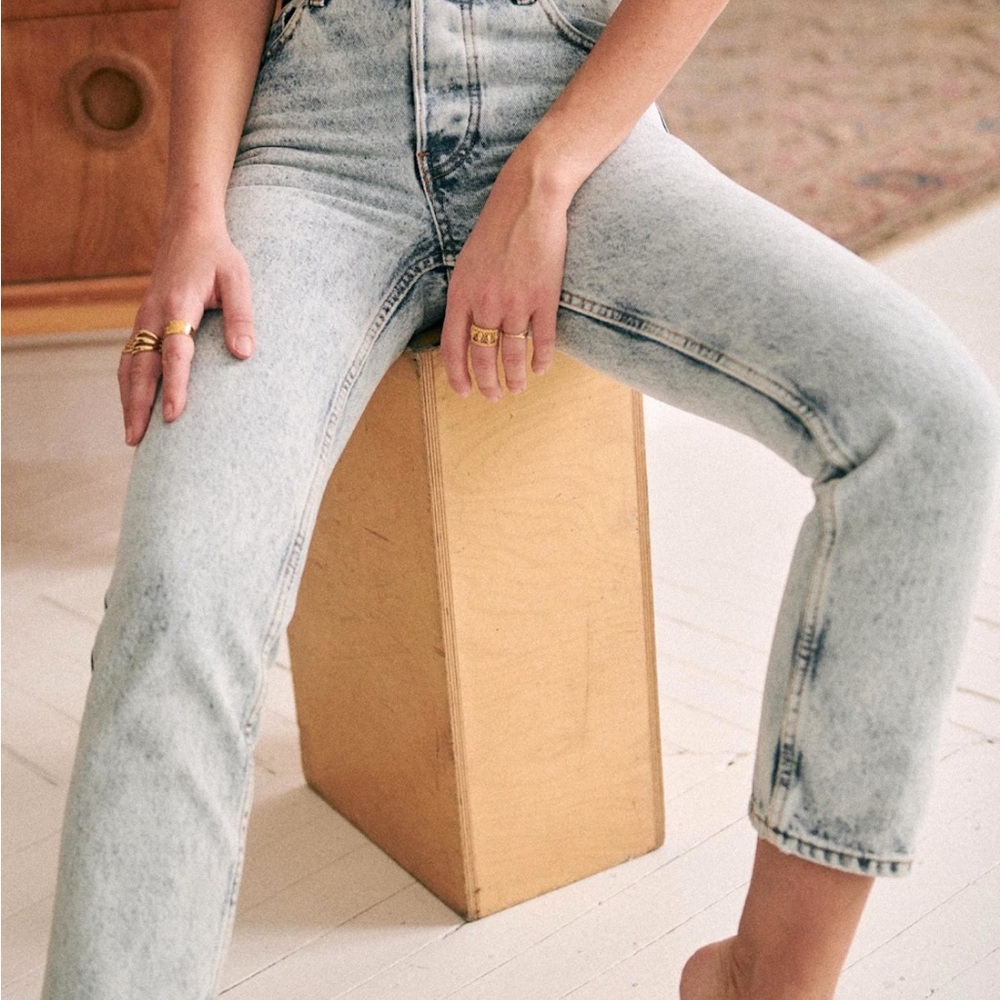 NWT Sezane Brut Sexy Edge Blue Jeans Size 27